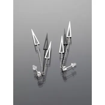 Náušnice Prosperk Náušnice z oceli trojúhelníky delší S4993