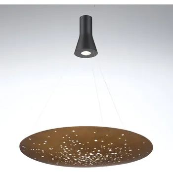 Fabbian Lens závěsné světlo LED Ø 90 cm rezavé - výška LED reflektoru 27,9 cm; Ø stropního držáku 12,3 cm rezavá 1 x 26 W LED - Doprava zdarma