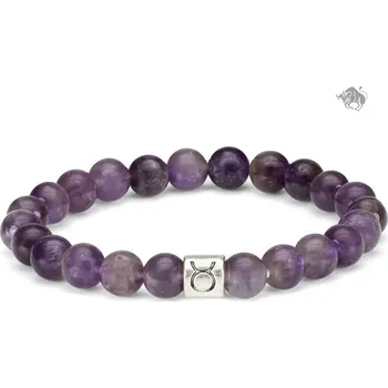Náramek Prosperk Ametyst fialový náramek ve znamení zvěrokruhu - Býk S1773