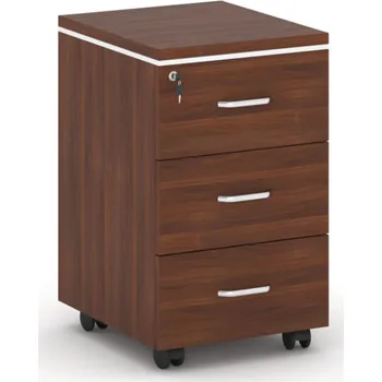 Zásuvkový kontejner Kancelářský zásuvkový kontejner na kolečkách ARRISTO LUX, 3 zásuvky, ořech