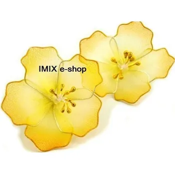 Šperk Květinka brož Světle žlutá