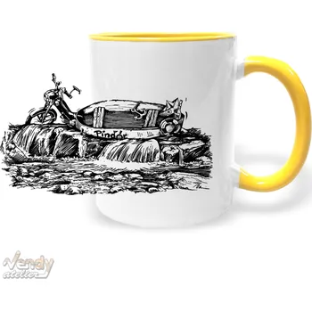 Hrnek - vodácký motiv pro milovníky motorek Barva: Žlutá