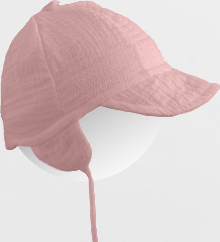 Dětská letní mušelínová čepička s kšiltem New Baby růžová, vel. 80/86