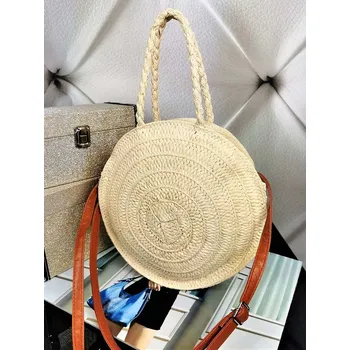 Kabelka Dámská stylová letní kabelka FU-1 kulatá béžová, VELIKOST UNI