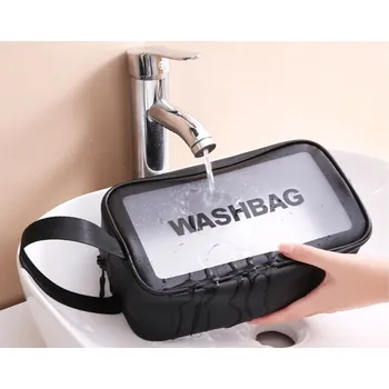 Kosmetická taška Cestovní kosmetická taška, průsvitná černá střední