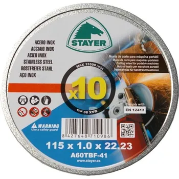 Řezný kotouč Kotouč řezný na kov, Ø 115 x 1 mm, 10 kusů, Stayer Standard 3775.1136