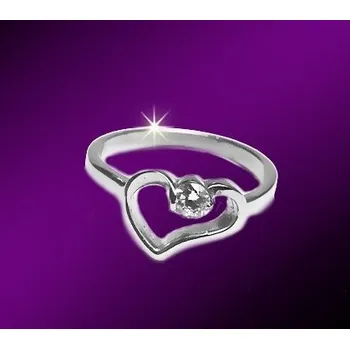 Prsten Prosperk Prsten ocelový tenký se srdcem Velikost prstenů: 7 (EU: 54-56) 16290/7 -