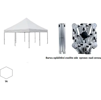 Zahradní stan Nůžkový párty stan 5x5 m TENTino BIG HEXAGON EXTREME Barva opláštění: 11A - ČERNÁ