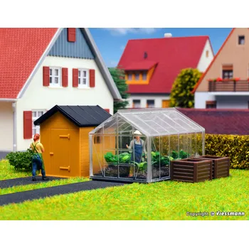 Modelová železnice Zahradní domek a skleník H0 - Kibri 38144