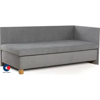 Postel Postel Leo s čely, 90x200, šedá (A55, 90cm, deska/ella, noha E), pravá