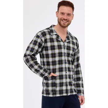 Pánské pyžamo Černé kárované pánské pyžamo Cornette 114/73 dł/r M-2XL Velikost: XL