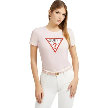 Dámské oblečení GUESS DÁMSKÉ TRIČKO T-SHIRT SS CN ORIGINAL TEE LIGHT PINK W1YI1BI3Z14 A60W Velikost: S