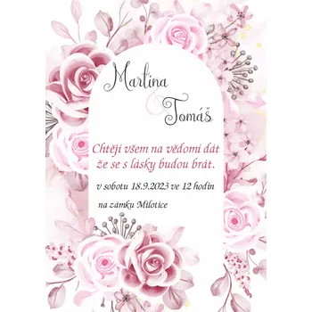 Svatební dekorace Svatební oznámení - A6 - S005