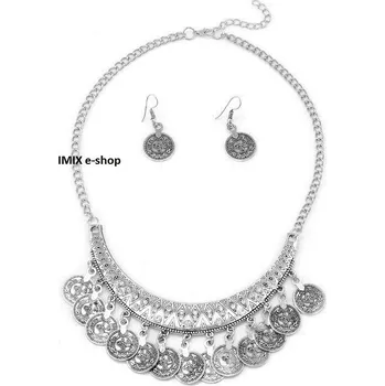 Šperk Penízkový komplet - náhrdelník s náušnicemi Stříbrná