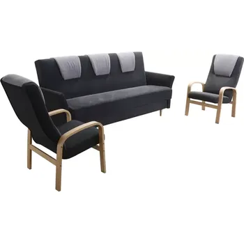 Sedací souprava Sedací souprava Boston 3+1+1, černá (MIL 17017/17009, sonoma)