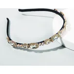 Štrasová vlasová čelenka s kameny - více barev Bílá