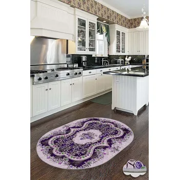 Koberec ASIR Oválný koberec (80 x 120) HMNT911 fialový s květinami