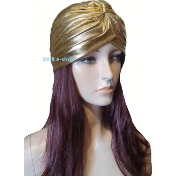 Čepice Dámský orientální turban - zlatá,stříbrná Zlatá