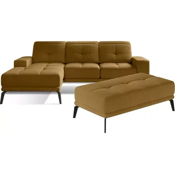 Sedací souprava Tempo s taburetem, levá, hořčicová (Monolith 48)