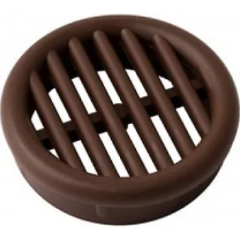 TS Větrací plastová mřížka kulatá 35 mm - vzdušník, hnědá