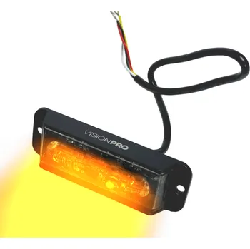 Výstražná záblesková svítilna VISIONPRO, 4x LED, oranžová, plochá