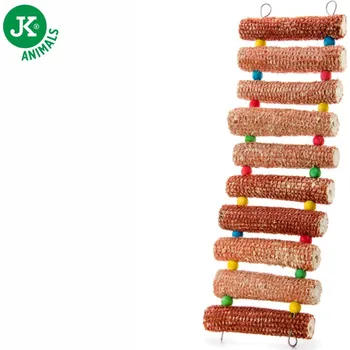 Hračka most z kukuřice a ze dřeva na drátu, 37 cm, hračka pro hlodavce a králíky