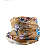 Hnědý pašmínový šátek s veselými kočkami, VELIKOST UNI