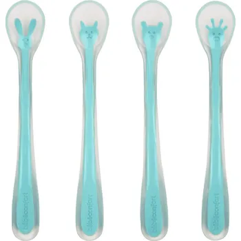 dětská jídelní sada Bebeconfort Silikonové lžíce 2 ks tyrkysová