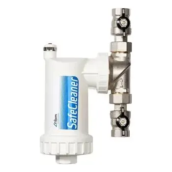 Ochranný vodní filtr AV EQUEN Ultima SC1W1, Magnetický mechanický filtr s rotačním připojením, 100 mikronů, 2x kulový kohout 1"F, bílý