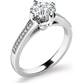 Prsten Zásnubní prsten bílé zlato 585/1000 přírodní diamant 0.099 ct G/SI ZP-10977-B-DIA velikost 49