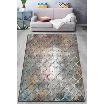 Bytový textil ASIR Koberec (120 x 180) CUADRA šedý s ornamenty