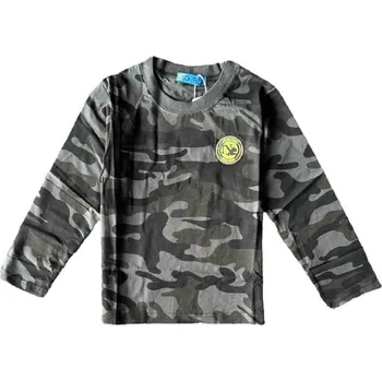 KUGO DĚTSKÉ MASKÁČOVÉ TRIČKO S DLOUHÝM RUKÁVEM Barva: Maskáč, Velikost: 104