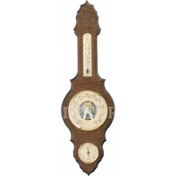 Barometr Barometr s teploměrem a vlhkoměrem na dřevěné podložce B203023