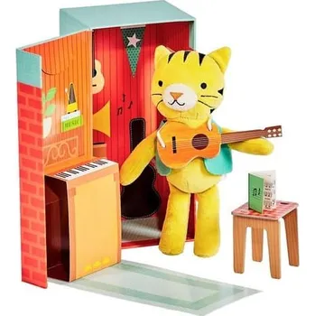 plyšák Petit Collage Plyšový tygr Theodor hudebník