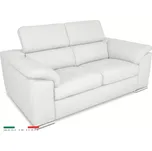 Moderní kožená pohovka LOREN II (2P), bílá (madras - 122 white)