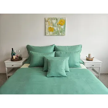 Povlečení Nelly LEN Super soft - světle zelený povlak na přikrývku Rozměr: 100/135 CM