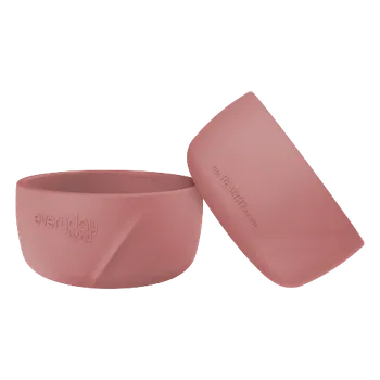 dětská jídelní sada Everyday Baby silikonová miska Nature Red, 2 ks