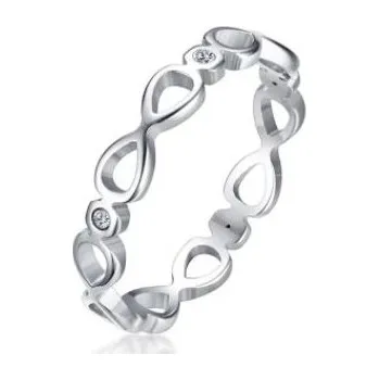 Prsten Prosperk Prstýnek ocelový nekonečno s kamínky Velikost prstenů: 10 (EU: 62-64) 12990/10