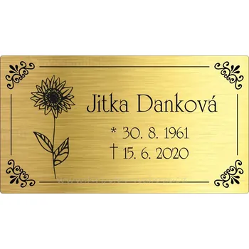 Smuteční dekorace Rytá cedulka 6900