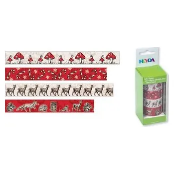 Lepicí páska Páska lepicí papírová 4ks - houby: 1,5cm x 5m