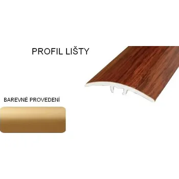 Podlahová lišta A 64 PŘECHODOVÉ LIŠTY - UNIVERZÁLNÍ, šíře 40 mm Barva: Zlatá, Zvolte délku: 93 cm
