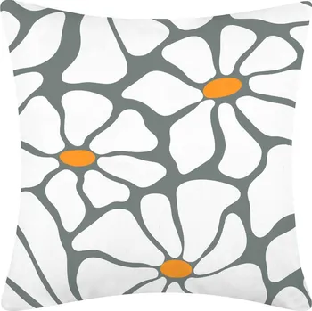 Povlak na dekorativní polštářek DARRÉ Bavlněný povlak na polštář Něžné kopretiny Velikost: 40 x 40