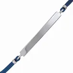 Textilní náramek Bailey tmavě modrý se stříbrnou destičkou ONE1016DB