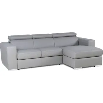 Sedací souprava Kožená sedací souprava Castello, pravá, šedá (denver 10bk/prošití CS)