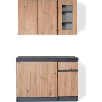 Kuchyňská linka Kuchyňská linka Nela 120, antracit s dab artisan deska metal vintage