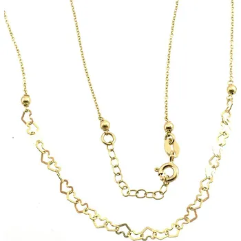 Náhrdelník ŠPERKY-NM, Zlatý náhrdelník se srdíčky 1033 Délka náhrdelníku: 42 cm