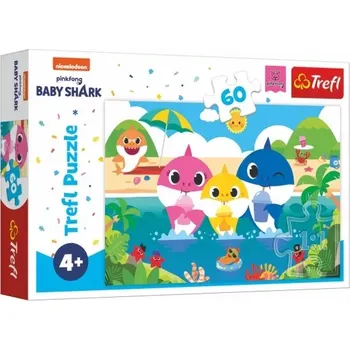 Puzzle TREFL Baby Shark s rodinou na dovolené 60 dílků
