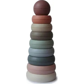 Hračka pro nejmenší MUSHIE Skládací kroužky originál