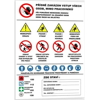 Traiva s.r.o. Banner - Zemní práce bezpečnostní banner Verze: 670 x 1000 mm tl. 1 mm - Kód: 04632