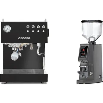 Kávovar Ascaso Steel DUO, Black + Eureka Atom W 65, grey
